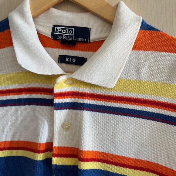 Vintage‎ Ralph Lauren Polo "BIG" Shirt Men's Big & Tall Striped Short Sleeve USA - Picture 3 of 6